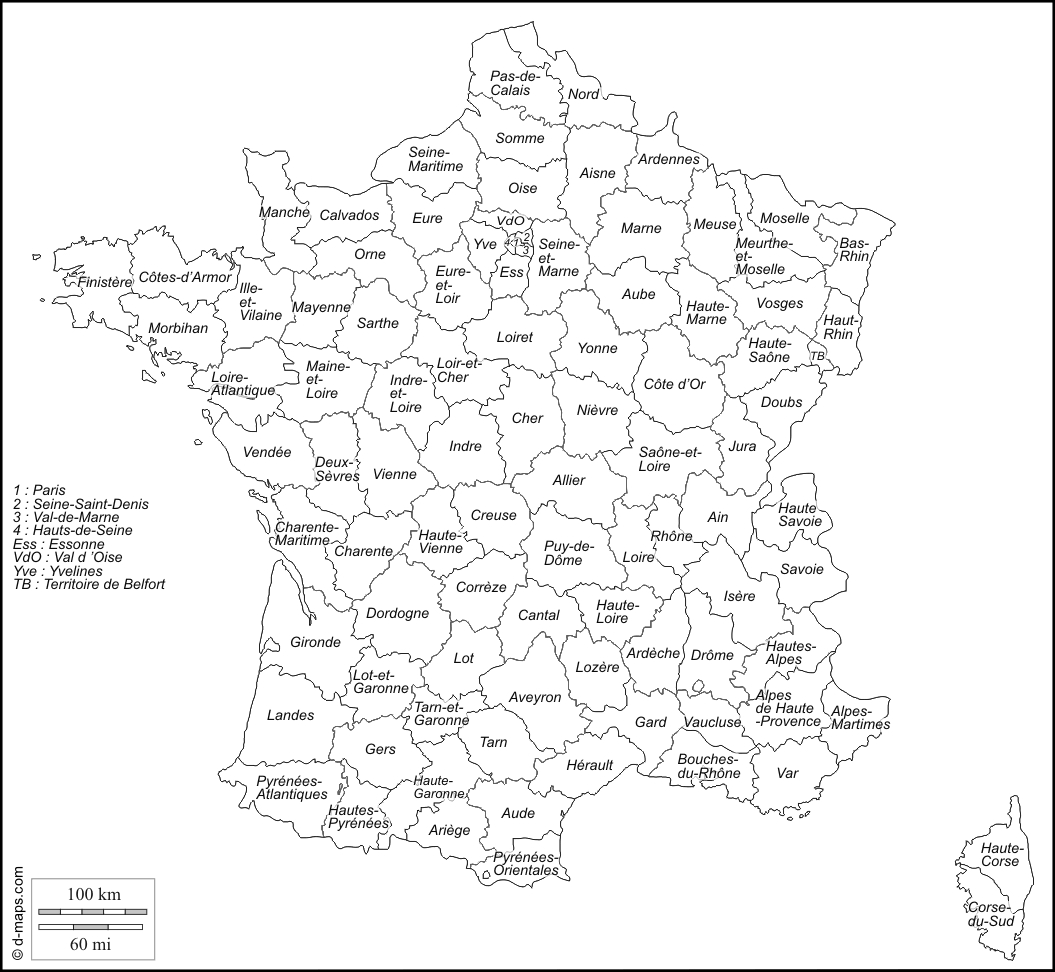 Les départements en France
