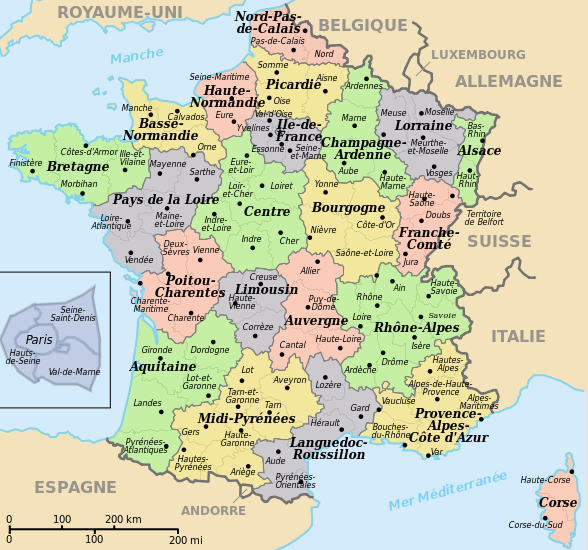 Les régions en 2015