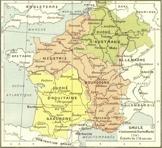 Carte en 714 Charles Martel