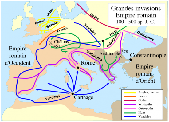 Carte grandes invasions