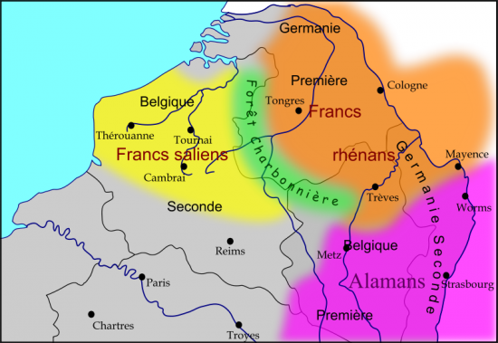 Carte Francs en Belgique