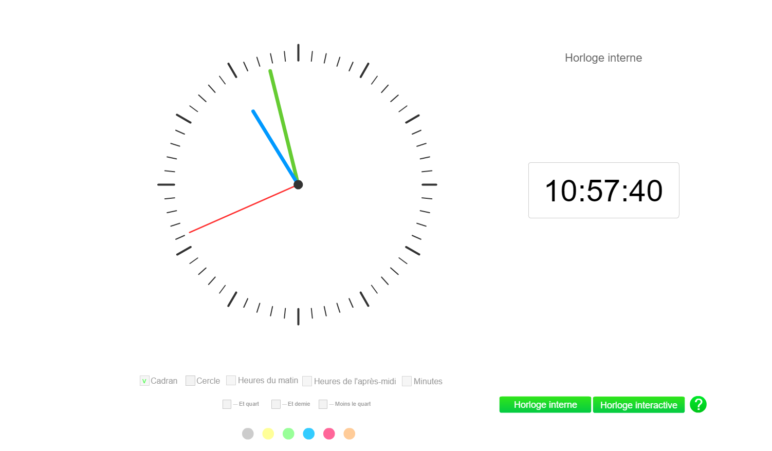Horloge intéractive